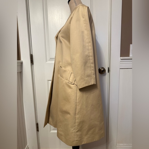 BARNEYS NEW YORK JACKET TRENCH COAT ITALY SIZE 38 4 TAN COTTON BUTTONS POCKETS - Picture 5 of 15